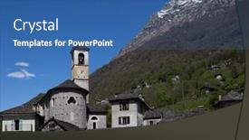  Presentation with switzerland - Audience pleasing slides consisting of lavertezzo-verzasca-valley-ticino-switzerland backdrop and a ocean colored foreground