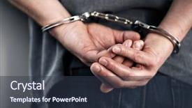  Presentation with law - Slide deck having law - arrested man in handcuffs background and a tawny brown colored foreground