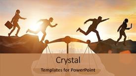  Presentation with fair - PPT theme having law - business people in fair business background and a coral colored foreground