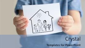  Presentation with adoption - Presentation enhanced with law - child holding drawing of house background and a teal colored foreground