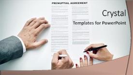  Presentation with agreement signing - PPT theme having law - closeup of a young man background and a white colored foreground