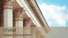  Presentation with law - PPT layouts featuring law - closeup of building with columns background and a coral colored foreground