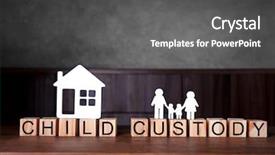  Presentation with child custody - Beautiful theme featuring law - cubes with text child custody backdrop and a dark gray colored foreground