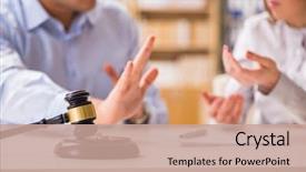  Presentation with divorce - Theme enhanced with law - judge gavel deciding on marriage background and a coral colored foreground
