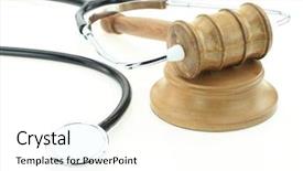  Presentation with judge - Amazing slide set having health law - judge'gavel backdrop and a white colored foreground