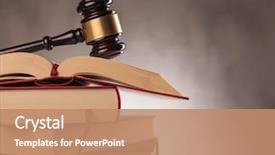  Presentation with judge - Slides enhanced with law - judge's gavel on top background and a coral colored foreground