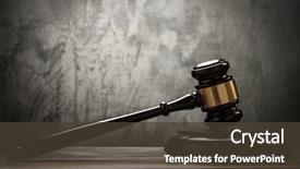  Presentation with law - Slides having law - judge's hammer on wooden table background and a tawny brown colored foreground