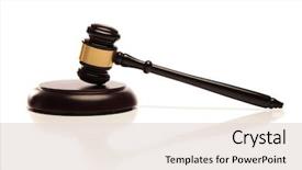  Presentation with studio - Presentation theme consisting of law - judges'gavel on a white background background and a lemonade colored foreground