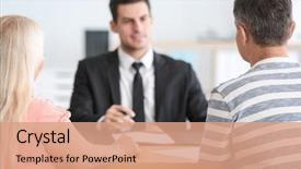  Presentation with notary - Beautiful PPT theme featuring law - mature couple at notary public backdrop and a coral colored foreground