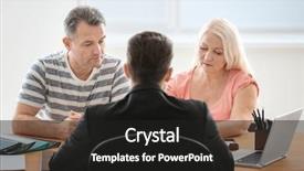  Presentation with notary - Colorful slide set enhanced with law - mature couple at notary public backdrop and a dark gray colored foreground