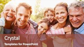  Presentation with generation - Colorful presentation theme enhanced with law - multi-generation family having fun together backdrop and a tawny brown colored foreground