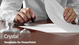  Presentation with notary - Colorful PPT layouts enhanced with law - notary public in office stamping backdrop and a tawny brown colored foreground