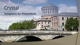  Presentation with dublin - Cool new presentation design with history law - o'donovan rossa bridge and four backdrop and a light blue colored foreground