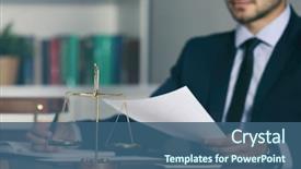 Presentation with justice - Beautiful slide deck featuring law - scales of justice and businessman backdrop and a ocean colored foreground