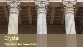  Presentation with justice - Theme featuring law - vintage old justice courthouse column background and a violet colored foreground