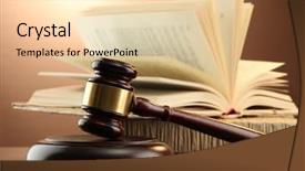  Presentation with law books - Audience pleasing theme consisting of law - wooden gavel and books backdrop and a lemonade colored foreground