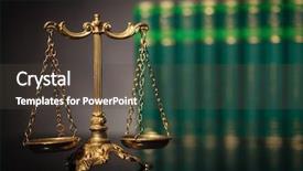  Presentation with balance scale - Amazing slide deck having justice concept antique gold backdrop and a dark gray colored foreground