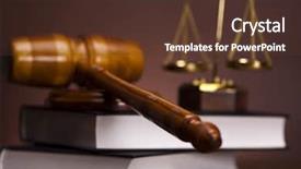  Presentation with justice - Cool new presentation design with law and justice concept gavel backdrop and a tawny brown colored foreground