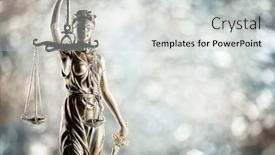  Presentation with lady justice - Presentation design featuring law-and-legal-background-statue background and a light gray colored foreground