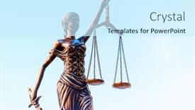  Presentation with law blue sky scales - Slide deck featuring law-and-order-legal-symbol background and a cool aqua colored foreground
