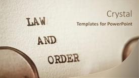  Presentation with order - PPT theme consisting of law-and-order-phrase-written background and a lemonade colored foreground
