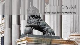  Presentation with congress - Beautiful PPT theme featuring law art - lion statue entrance to congress backdrop and a light gray colored foreground