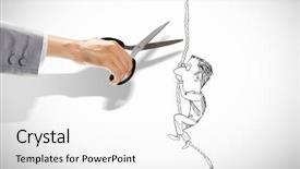  Presentation with mountain climbing rope - Slide set with law art - sketched businessman climbing rope background and a  colored foreground