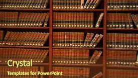  Presentation with library - PPT theme with law book library background and a tawny brown colored foreground