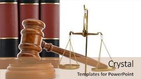  Presentation with law school - Beautiful slide deck featuring law books and symbols backdrop and a coral colored foreground