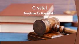  Presentation with case - Slides consisting of law case - gavel books and scales closeup background and a coral colored foreground