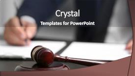  Presentation with case - Colorful slide set enhanced with law case - judge gavel on table closeup backdrop and a wine colored foreground