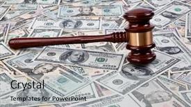  Presentation with law case - Slide deck enhanced with law case - many dollars bills background and a light gray colored foreground
