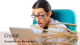  Presentation with woman tied rope sexual - Colorful PPT layouts enhanced with law computers - young businessman tied with rope backdrop and a coral colored foreground