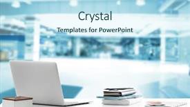  Presentation with workplace - Colorful presentation enhanced with law concept lawyer workplace backdrop and a sky blue colored foreground