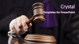  Presentation with courtroom - PPT theme enhanced with law concept male judge background and a wine colored foreground