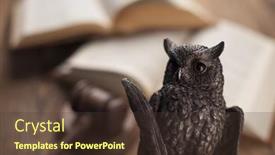  Presentation with judge - Presentation theme consisting of law-concept-owl background and a tawny brown colored foreground