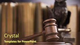  Presentation with judge - Slide set featuring law-concept-owl background and a tawny brown colored foreground