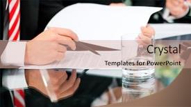  Presentation with contract - Slide deck featuring law conference - business - meeting background and a coral colored foreground