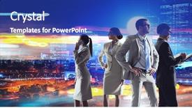  Presentation with veteran partnership - Presentation design consisting of law conference - teamwork and partnership concept background and a royal blue colored foreground