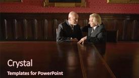  Presentation with discussion - Theme having law conference - two businessmen having a discussion background and a wine colored foreground