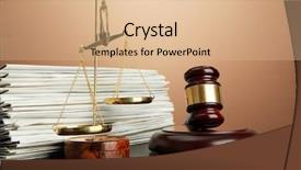  Presentation with gavel - Cool new presentation with law courts - golden scales of justice gavel backdrop and a coral colored foreground