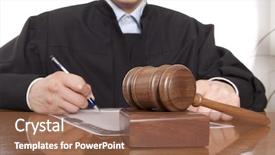  Presentation with judicial - Cool new PPT theme with law courts - judge referee hammer backdrop and a tawny brown colored foreground