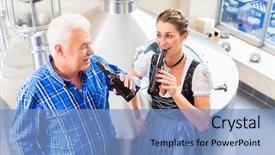  Presentation with food law - Slide deck with law food industry - brewer and woman toasting background and a  colored foreground