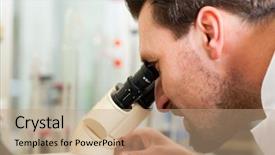  Presentation with food analysis - Presentation theme having law food industry - brewer in the laboratory background and a  colored foreground