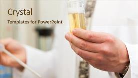  Presentation with food analysis - PPT theme enhanced with law food industry - brewer in the laboratory background and a soft green colored foreground