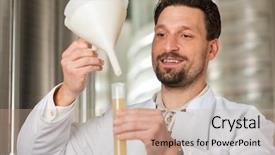  Presentation with beer and wine - Slide deck consisting of law food industry - brewer standing in his brewery background and a coral colored foreground