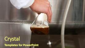  Presentation with craft beer ingredients for malting - Presentation design consisting of law food industry - brewer standing in his brewery background and a tawny brown colored foreground