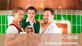  Presentation with beer hops - Slides with law food industry - man and woman in bavarian background and a  colored foreground