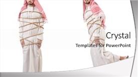  Presentation with woman tied rope sexual - Theme consisting of free prison - arab businessman tied up background and a white colored foreground