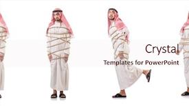  Presentation with rope - PPT layouts enhanced with free prison - arab businessman tied up background and a sky blue colored foreground